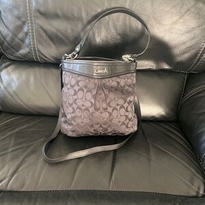 Black Coach Zippered Tote/Crossbody Bag